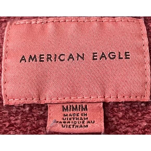 AMERICAN EAGLE LONG SLEEVE CREWNECK SWEATSHIRT, WOMENS, M, HEATHER CRANBERRY - Picture 10 of 11